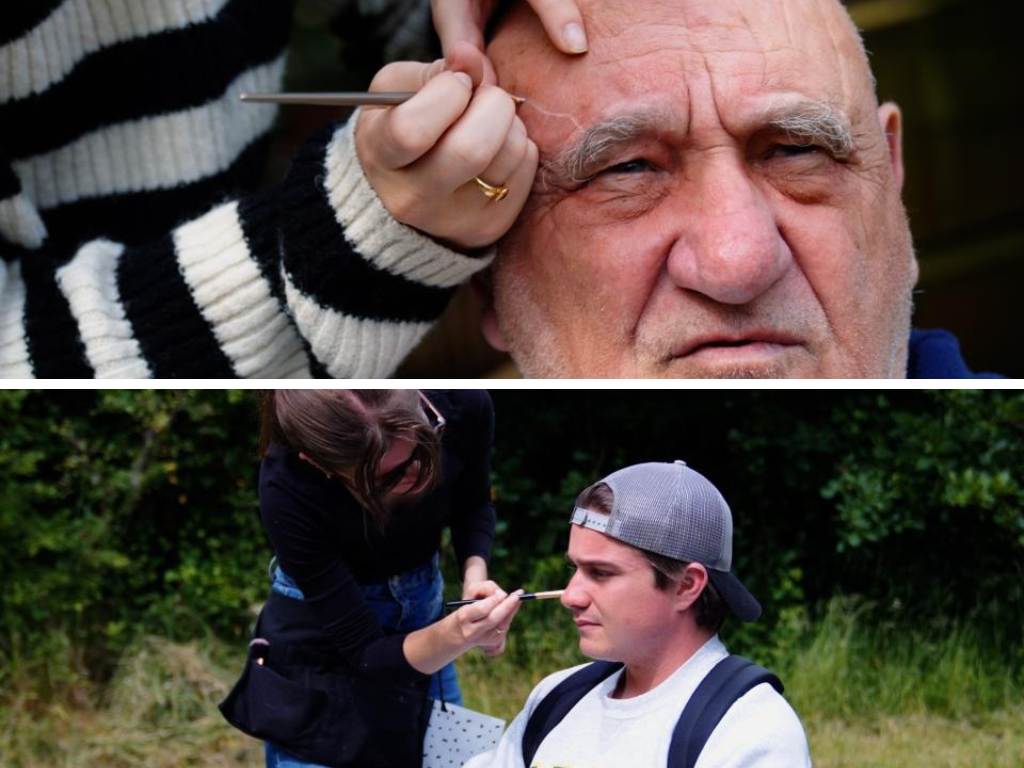 Maquillage effets spéciaux vieillissement et cicatrices pour court-métrage