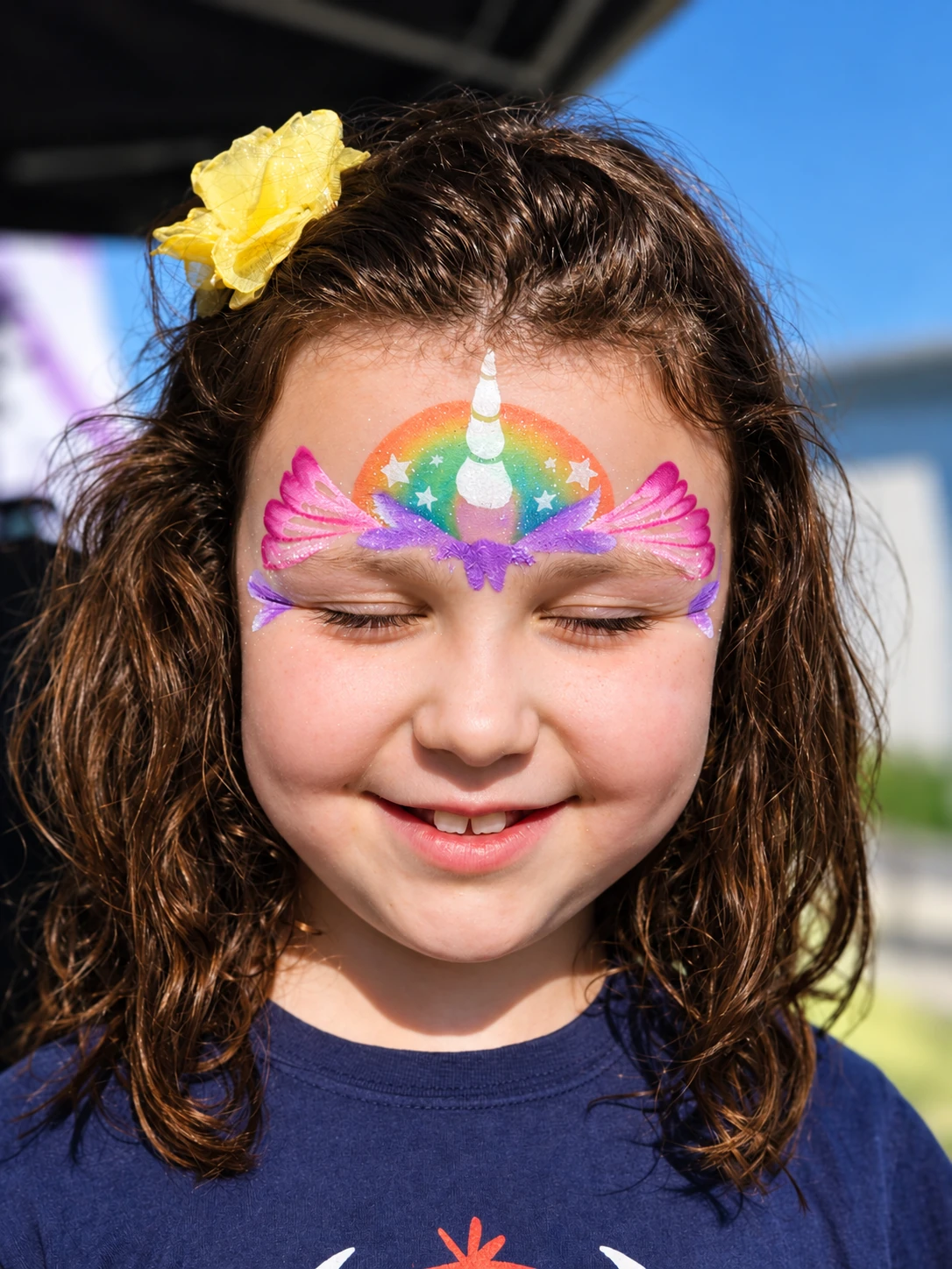 Maquillage enfant licorne lors de l’anniversaire de L’Autre Faubourg à Cholet le 21 mars 2026