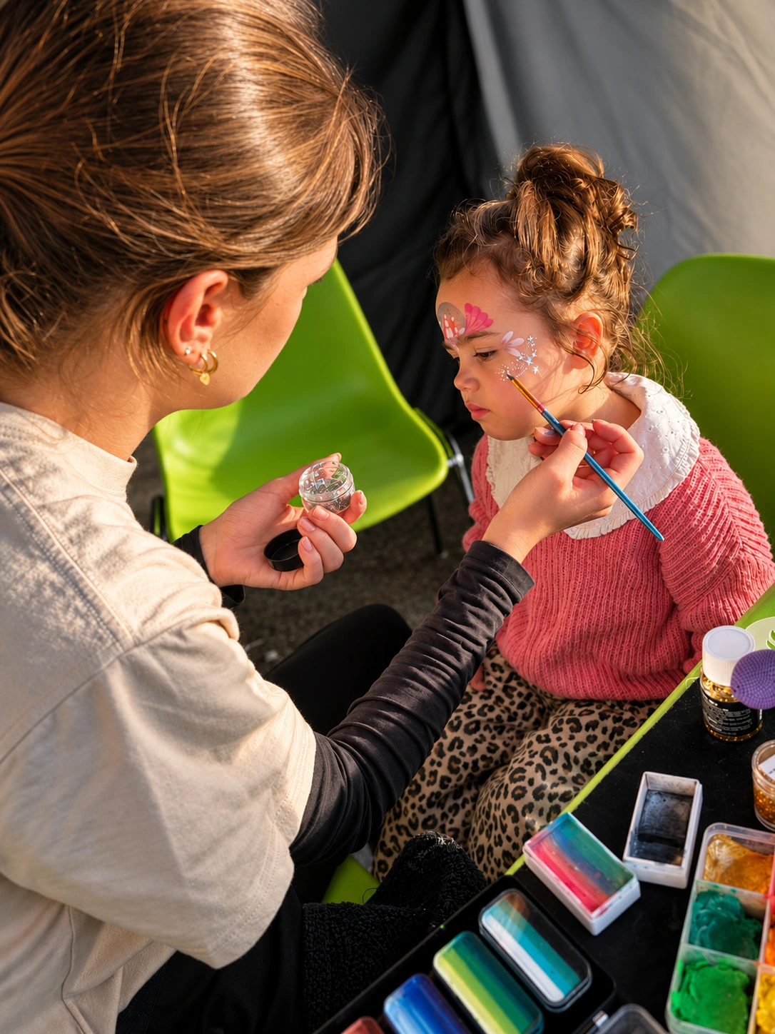 Stand maquillage enfants à la guinguette de L’Autre Faubourg à Cholet en juin 2026